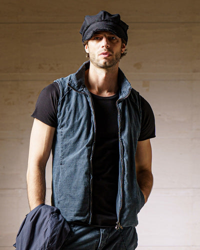 cut-off stand collar vest