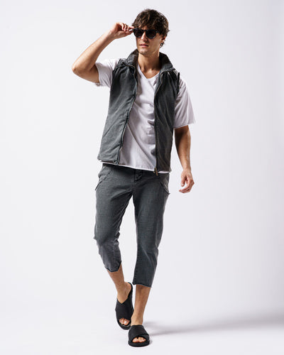 cut-off stand collar vest