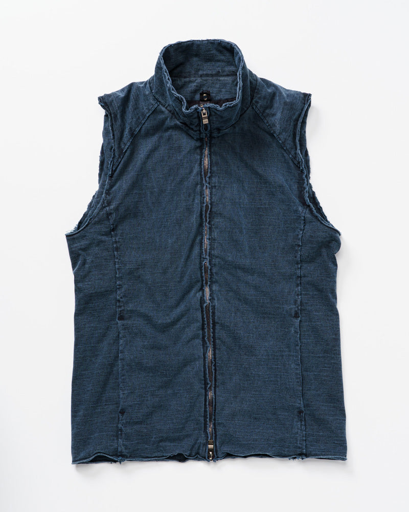 cut-off stand collar vest