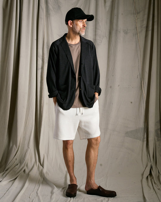textured knit shorts