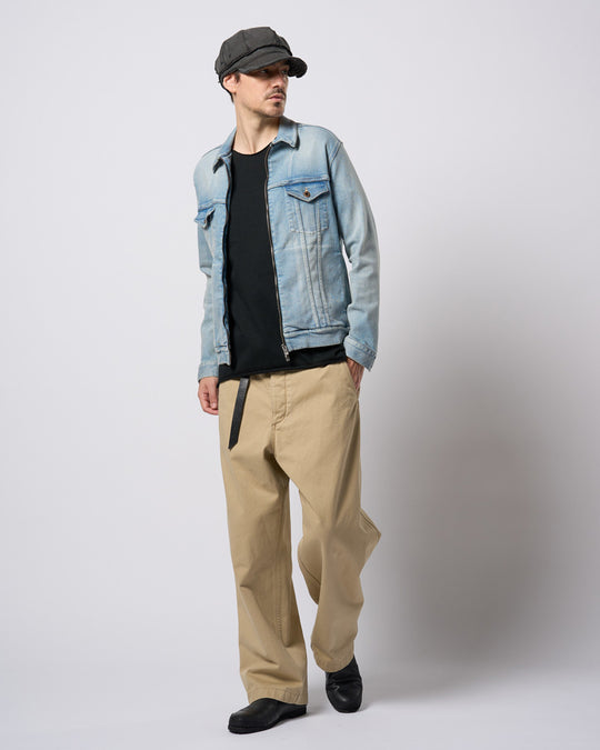 denim zip blouson
