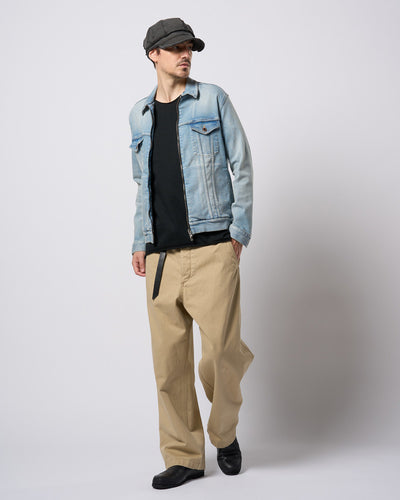 denim zip blouson