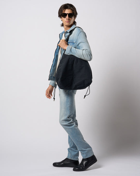 vintage drawstring tote bag