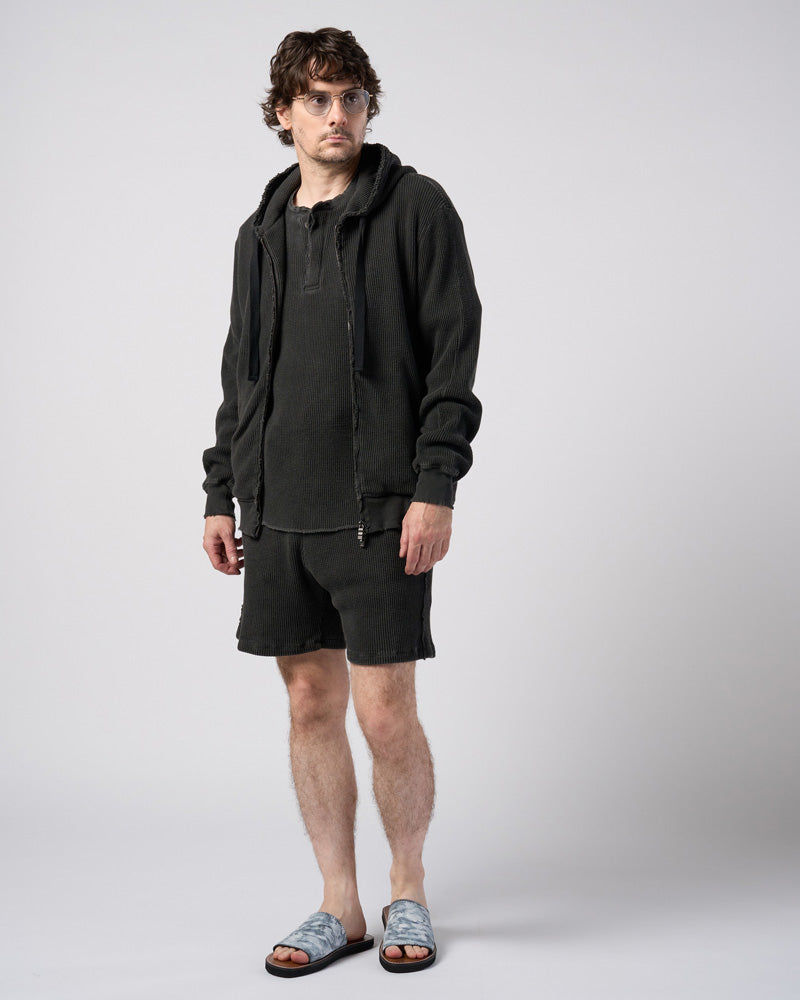 hard dry waffle damage zip hoodie