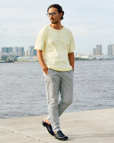 wide cut-off crew-neck S/S