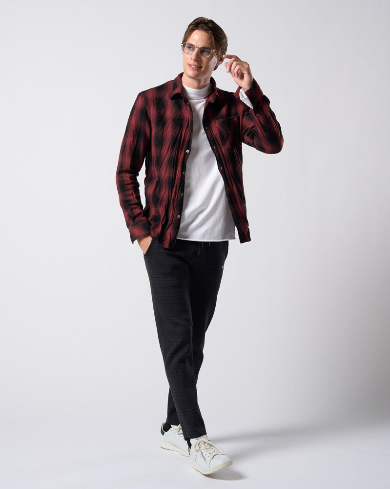 【muta × wjk】twist wrinkle check shirt