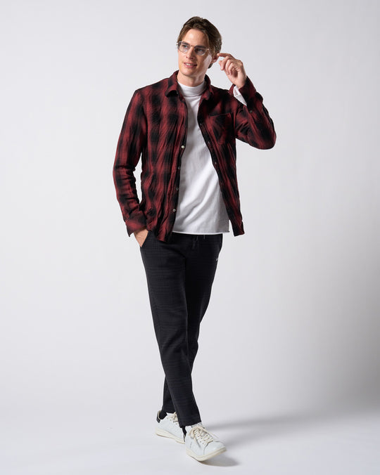 【muta × wjk】twist wrinkle check shirt