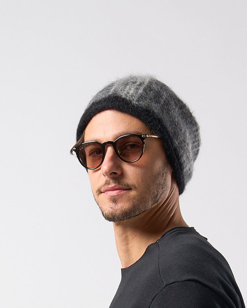 mohair shaggy knit beanie