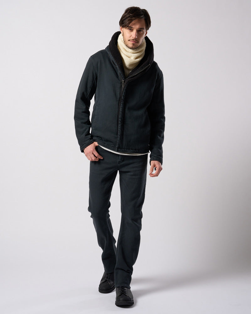 denim jersey 3D banana flare pants
