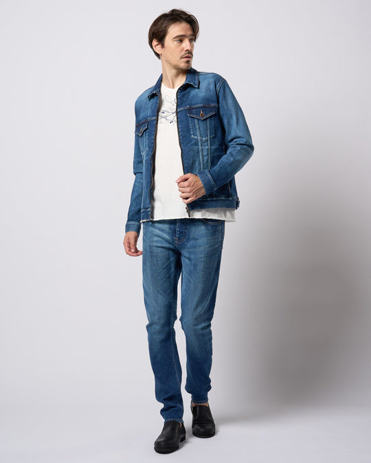 denim zip blouson