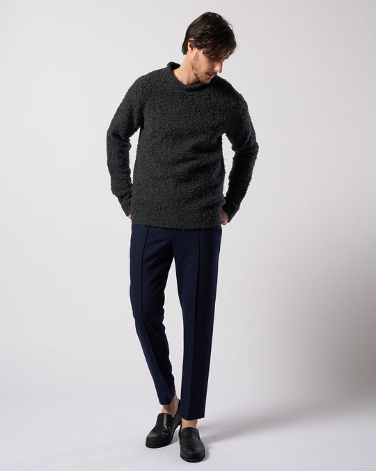 fancy yarn crew-neck knit