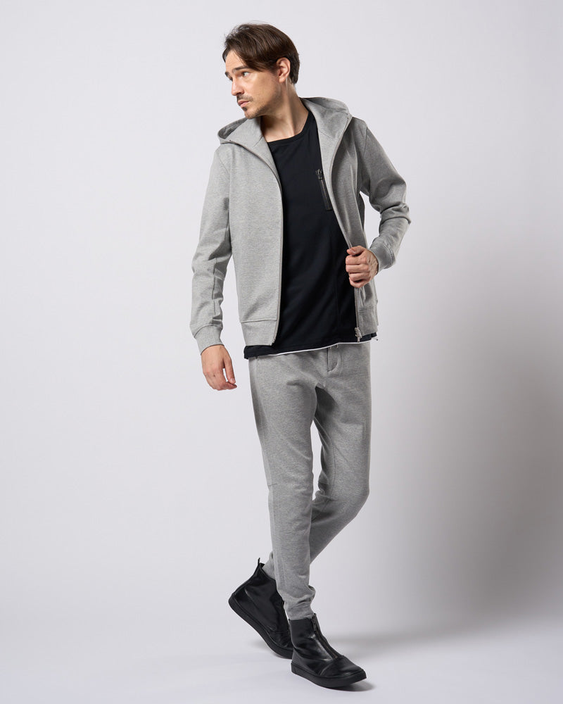 high neck zip-up parka