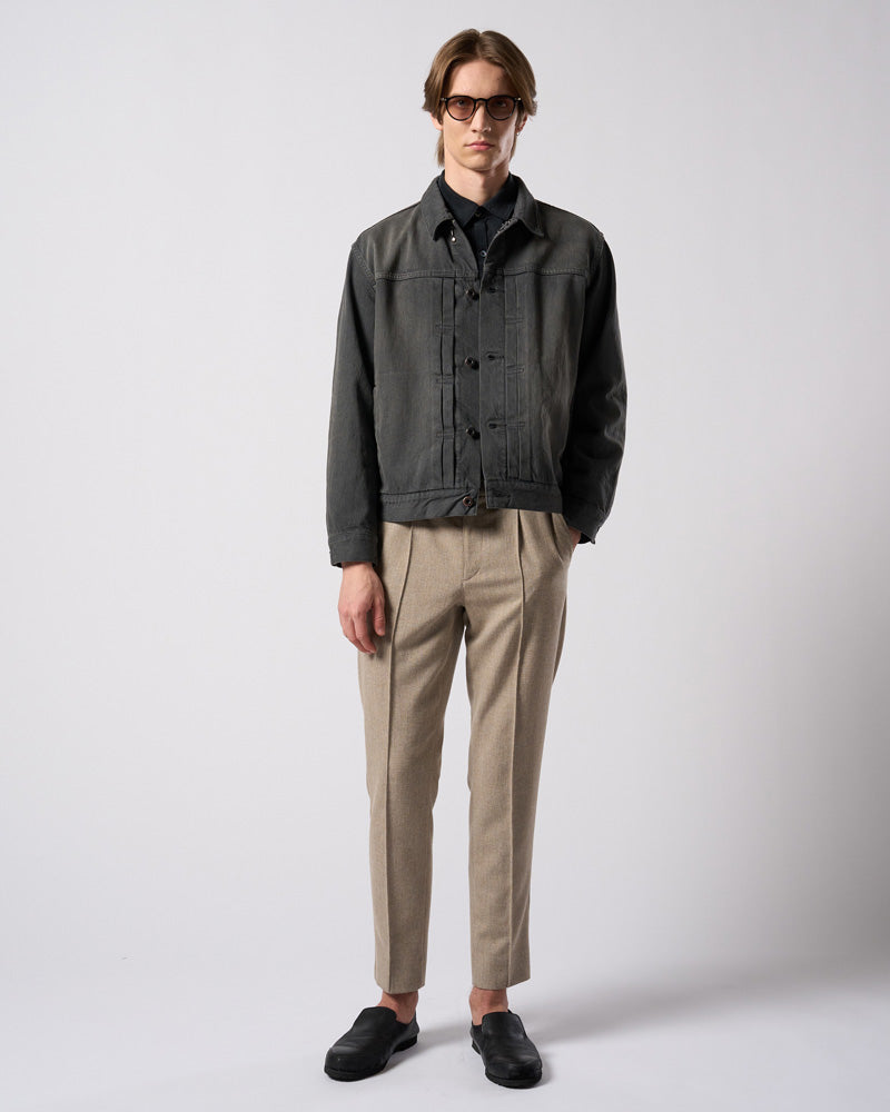 comfort pin-tuck slim slacks