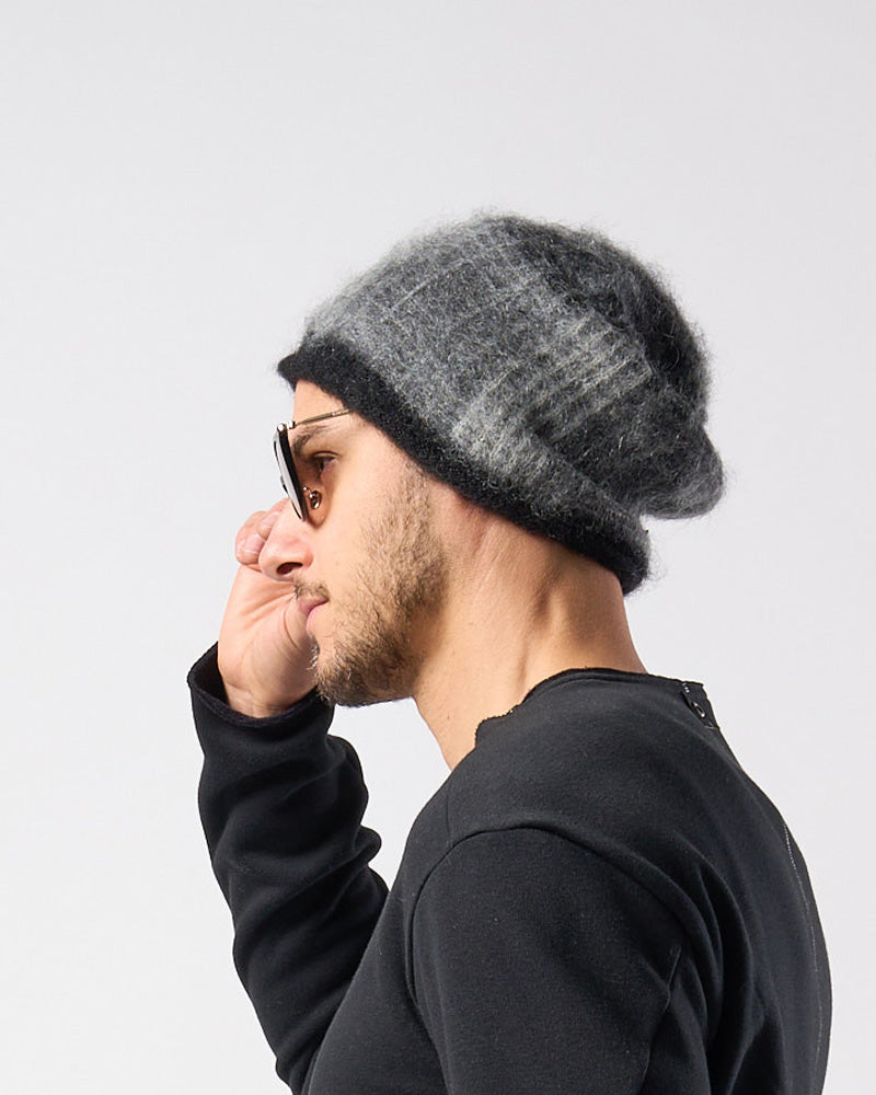 mohair shaggy knit beanie