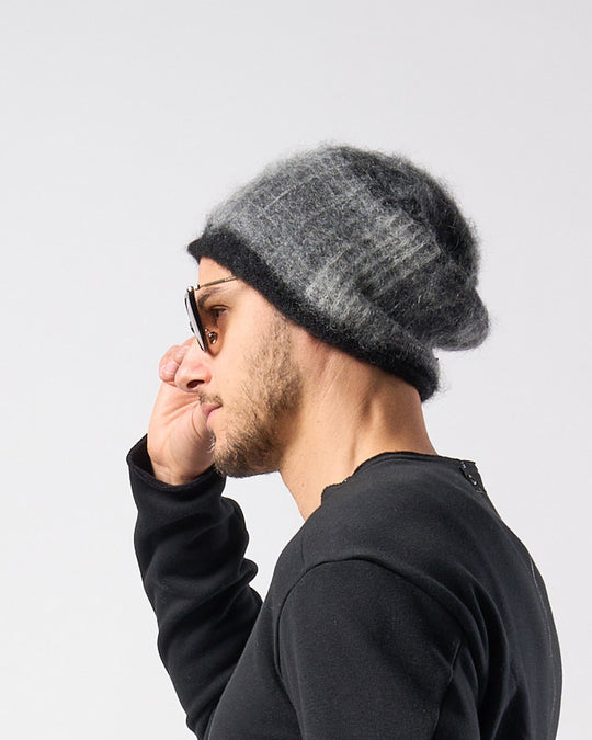 mohair shaggy knit beanie