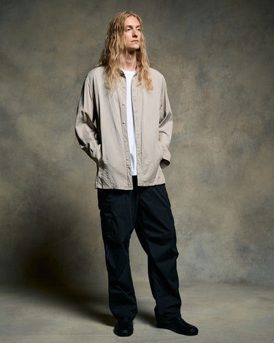 band collar shirt coat