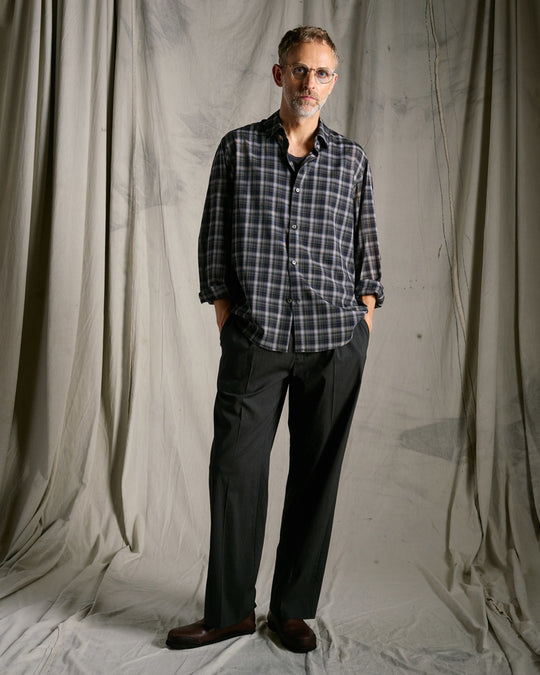 viscose linen semi-wide slacks