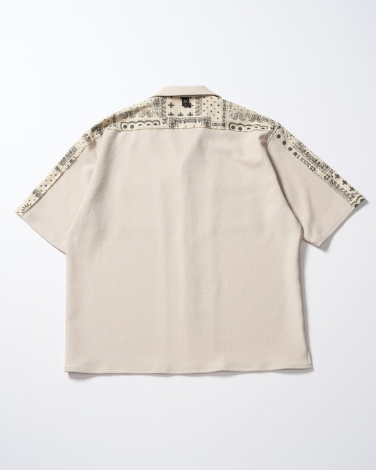 bandana print panel open shirt – wjk online store