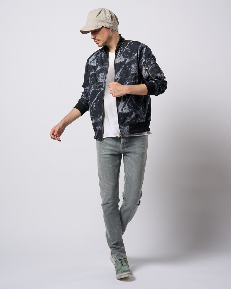 neck zip blouson