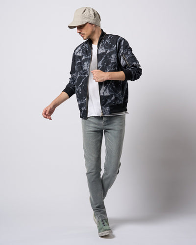 neck zip blouson