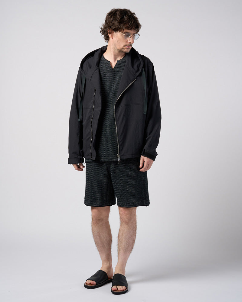 textured knit shorts