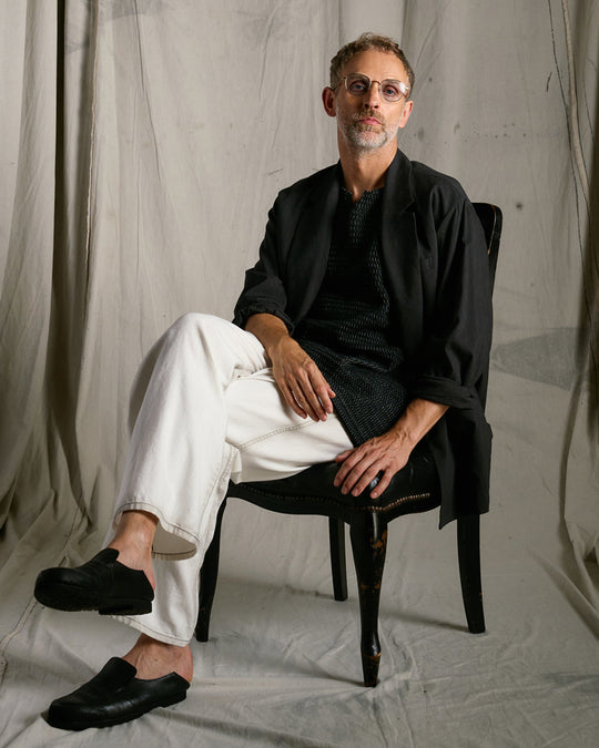 viscose linen double-breasted jacket