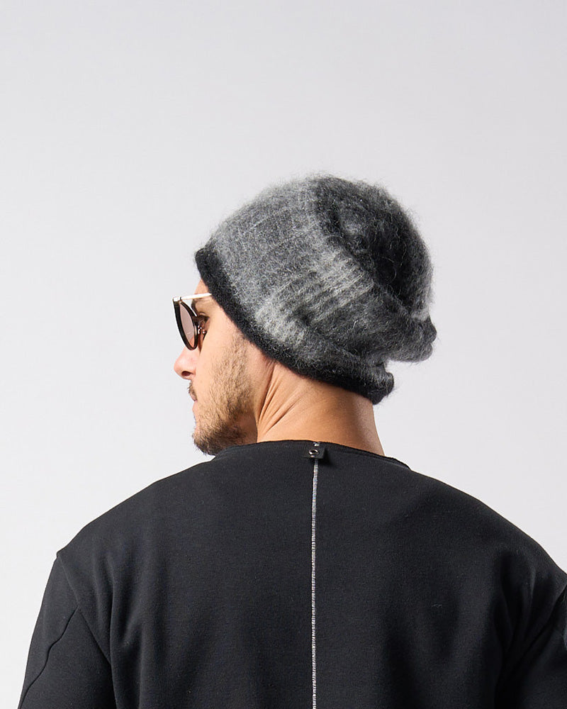 mohair shaggy knit beanie