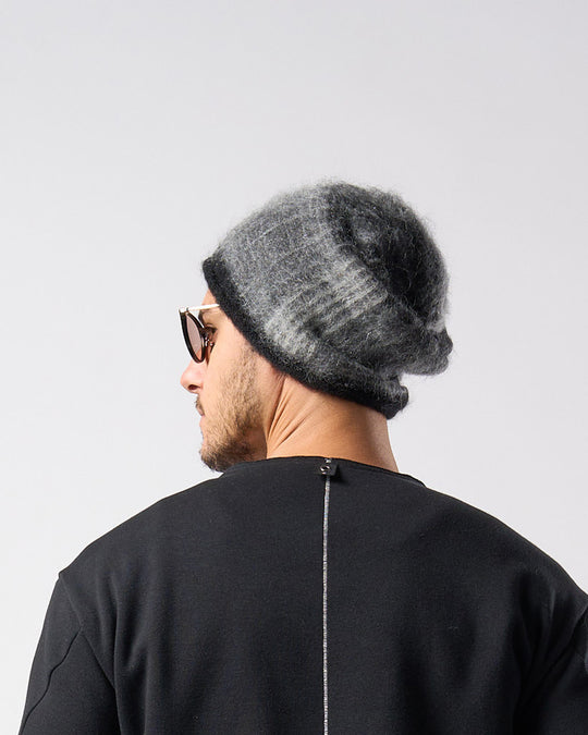 mohair shaggy knit beanie