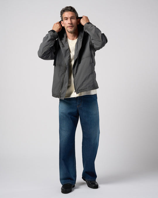 textured nylon short witch blouson