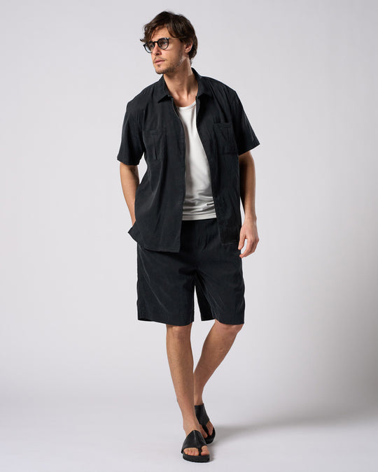 front-zip shirt H/S