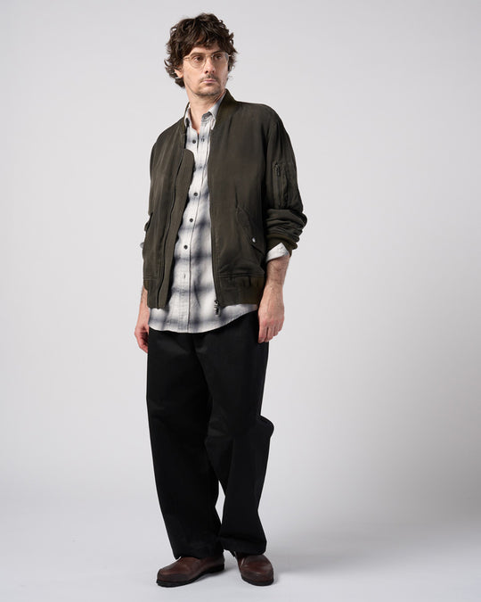 loose check western shirt