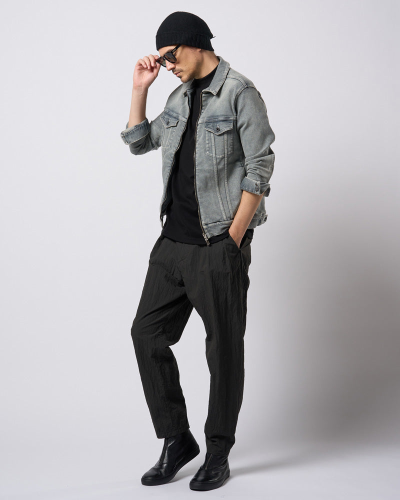 denim zip blouson