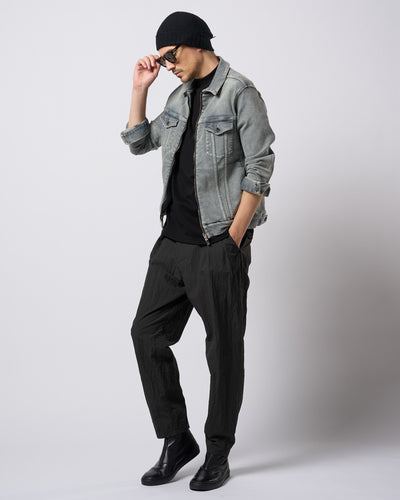 denim zip blouson