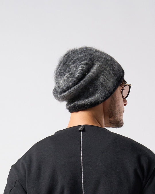 mohair shaggy knit beanie