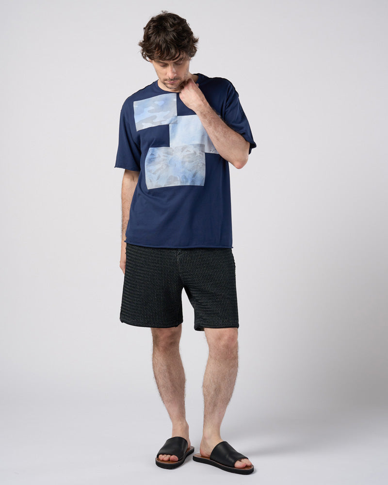 textured knit shorts