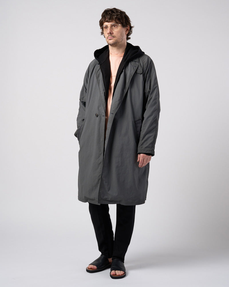 compact urake cut-off line zip hoodie