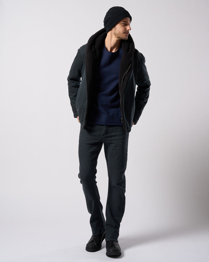 denim jersey 3D banana flare pants