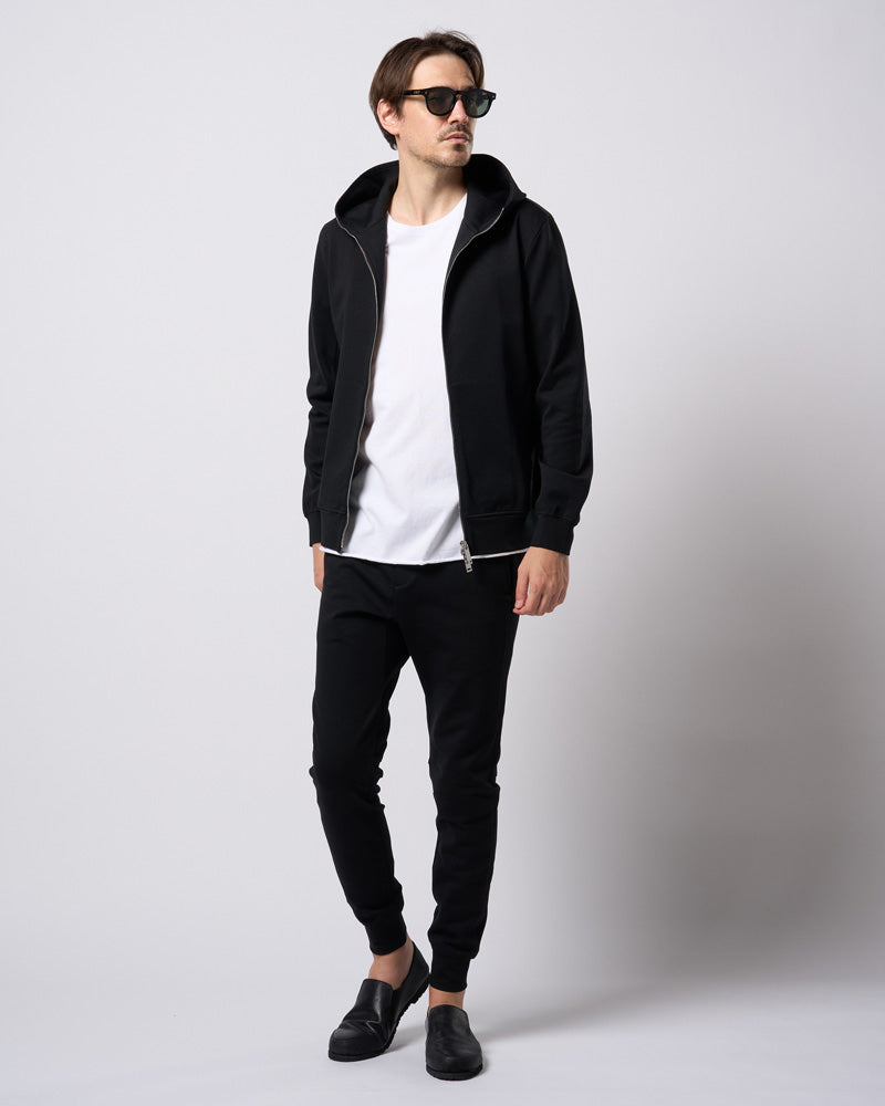 high neck zip-up parka