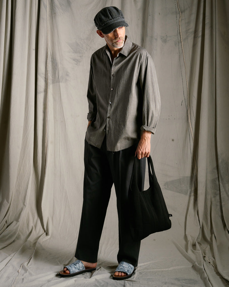 viscose linen semi-wide slacks
