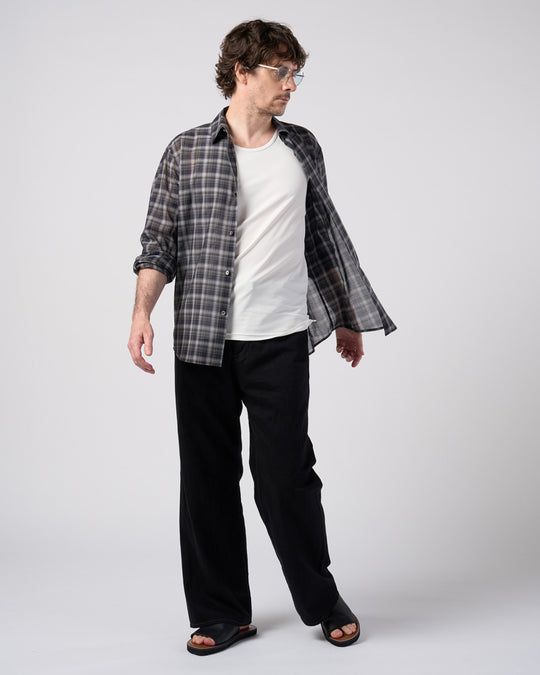 airy wool voile shirt