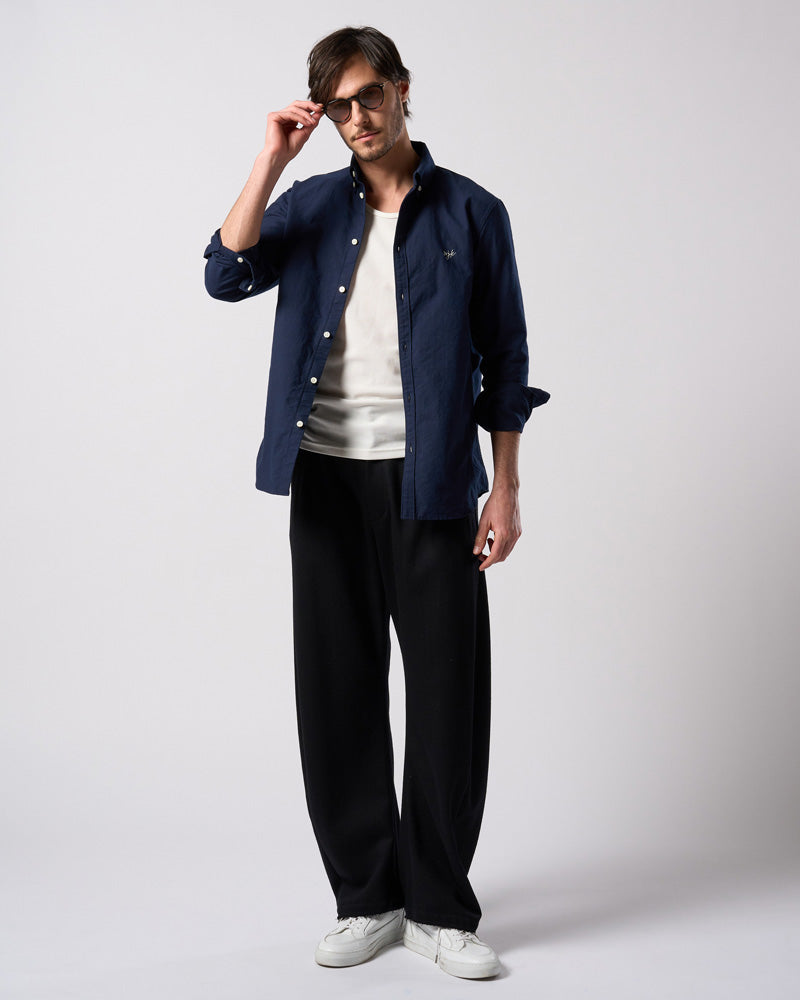 venetian stripe wide banana slacks