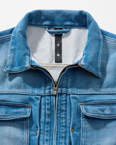 denim jersey zip blouson