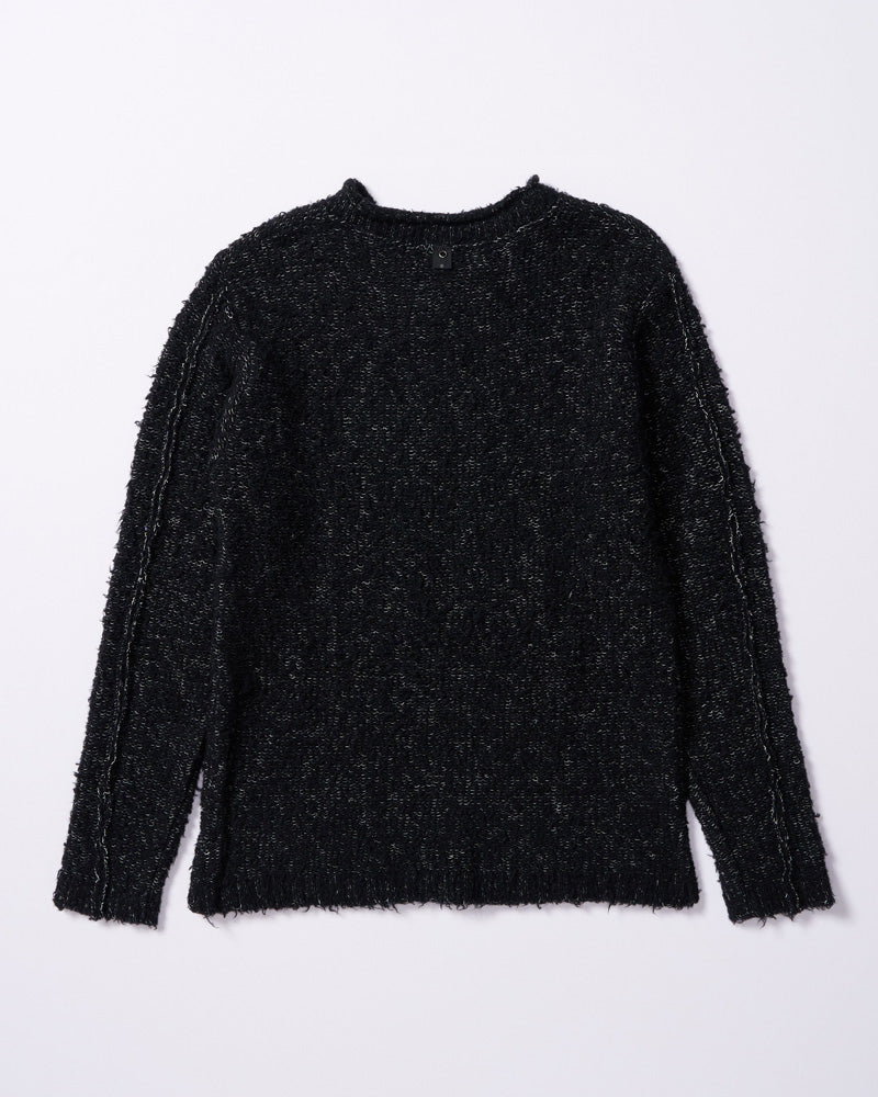fancy yarn crew-neck knit