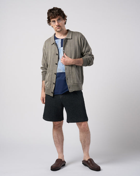 textured knit shorts