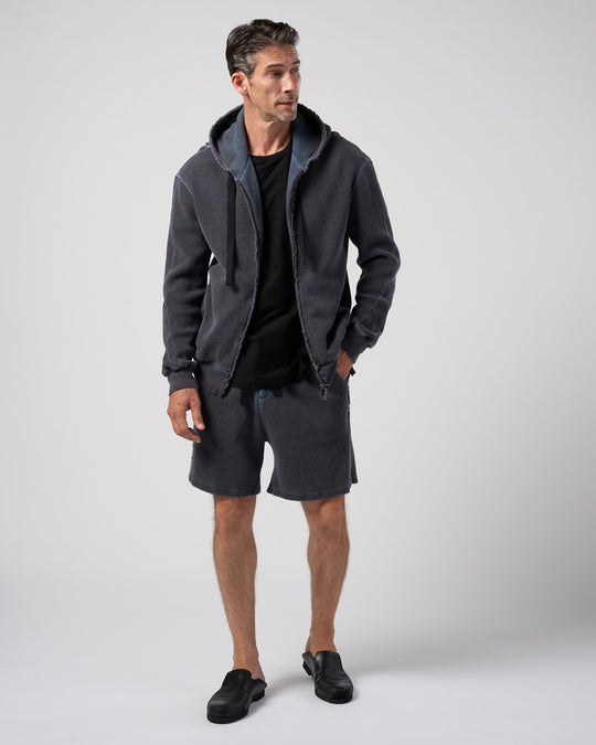 hard dry waffle damage zip hoodie