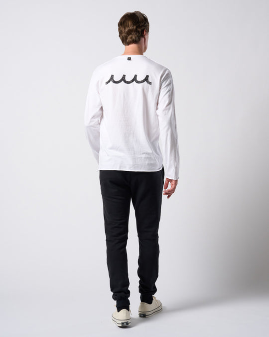 【muta × wjk】cut-off crew-neck L/S(printed)