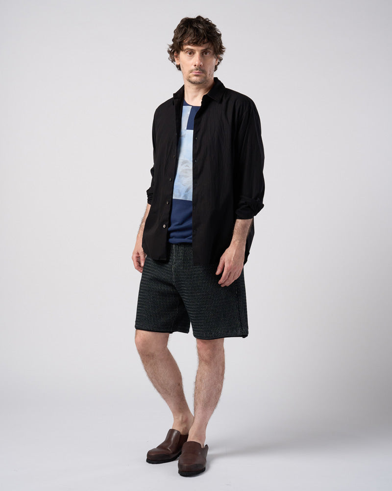 textured knit shorts