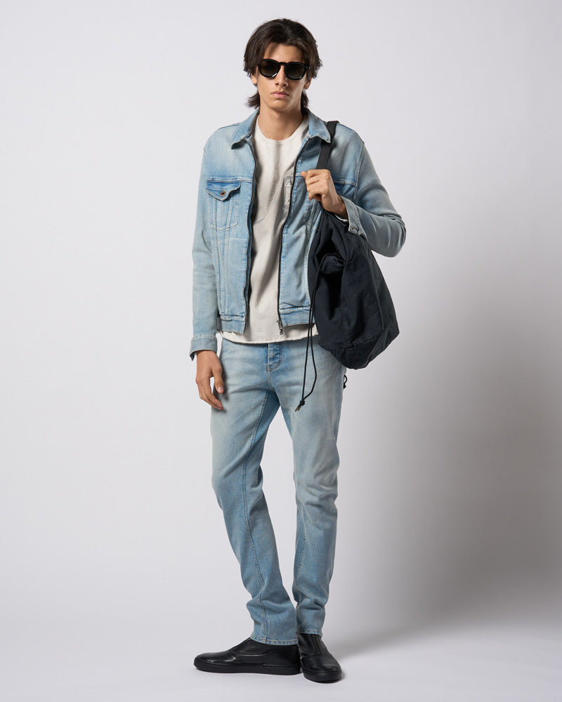 denim zip blouson