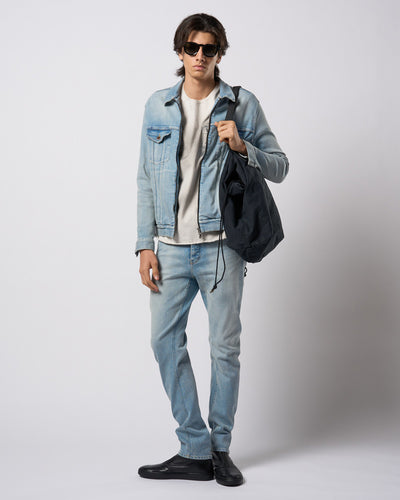 denim zip blouson