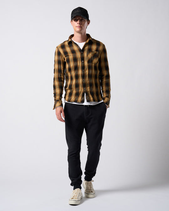 【muta × wjk】twist wrinkle check shirt